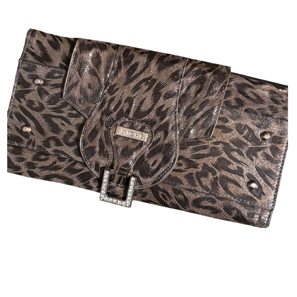 Miche Tyra Prima Shell Women OS Brown Leopard Print Buckle Rhinestone Studded